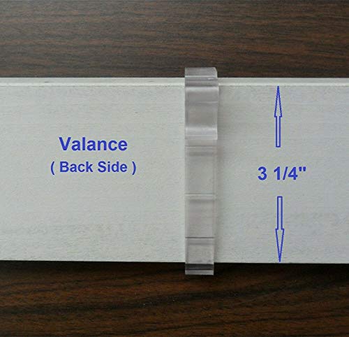 3-1/4 Inch Clear Plastic Valance Clips for Horizontal Blinds - 6 Pack