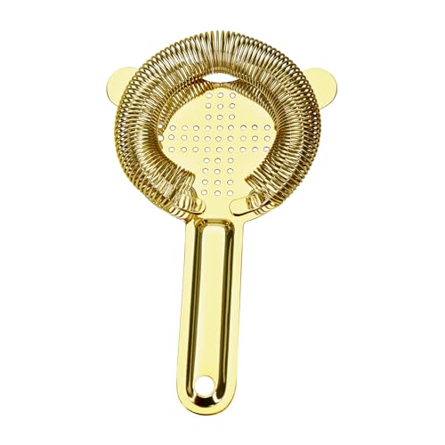 Gold Stainless Steel Cocktail Strainer - Professional Bar Tool with Wire Spring