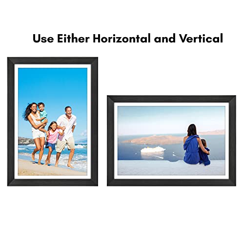 12x18 Black Poster Frame Matted to 11x17 - Shatter-Resistant Glass