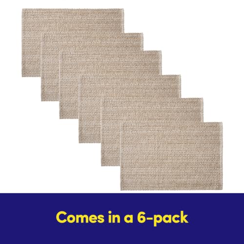100% Cotton Woven Placemats - 13" x 19" Rectangle Table Mats, Set of 6