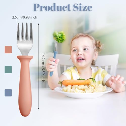 6-Pack Toddler Forks with Shield Guard & Easy-Grip Handles