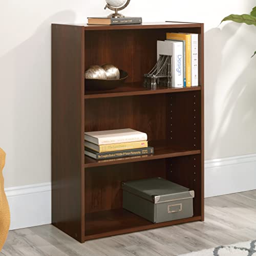 3-Shelf Wooden Bookcase with Adjustable Storage Shelves, Brook Cherry