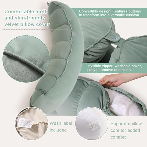 Long Round Body Pillow for Lumbar Support - Soft & Cozy
