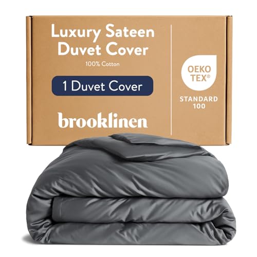 Luxury Sateen Duvet Cover - Full/Queen Size, Slate Grey