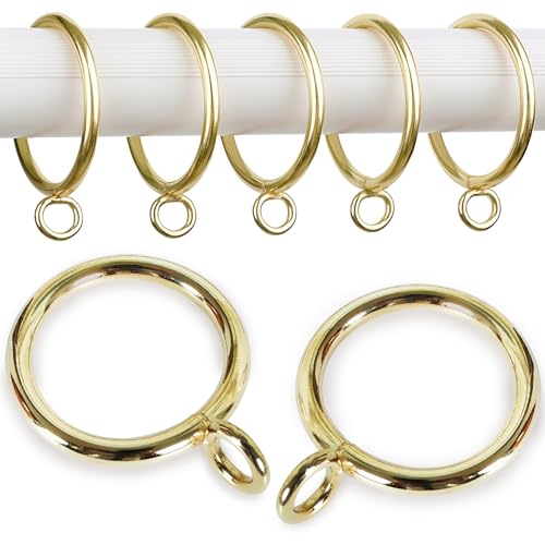 Gold Metal Curtain Rings - 1 Inch Inner Diameter, Set of 24