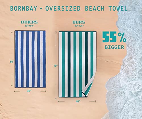 Oversized Cotton Beach Towel - 40x70 Extra Large Plush Stripe Pool Towel