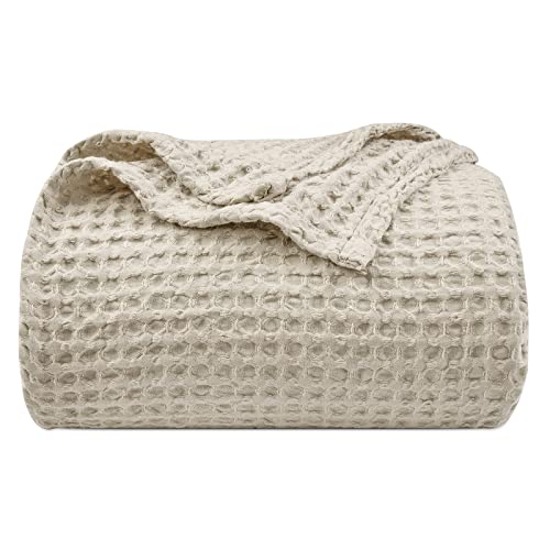Queen Size Waffle Weave Blanket - Lightweight & Cozy 90"x90"