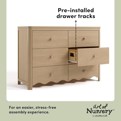6-Drawer Wood Dresser for Nursery and Bedroom, Driftwood