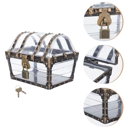 Mini Plastic Treasure Chest Box for Party Favors and Jewelry Storage