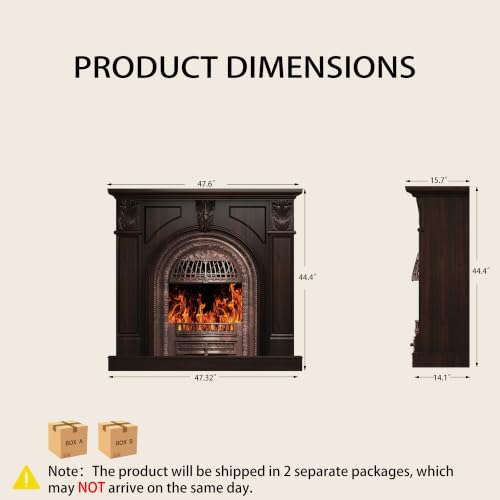 BLANKSPACE 48" Birdcage Electric Fireplace TV Stand with Mantel |