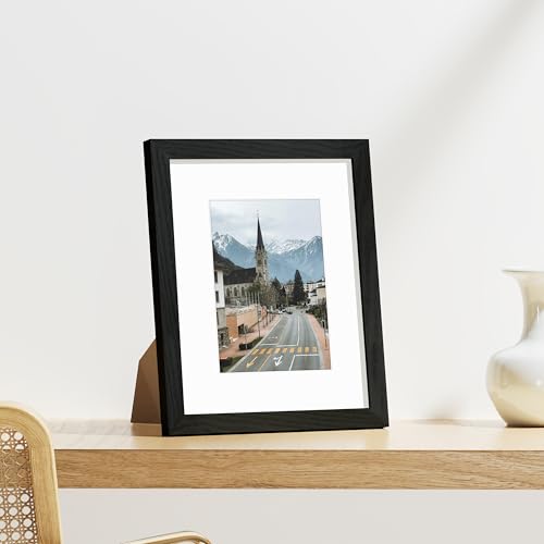 Black 8x10 Picture Frames Set of 9 - Wall & Tabletop Photo Display