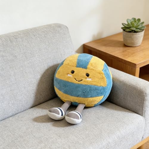 Soft Volleyball Plush Throw Pillow, 8-Inch Stuffed Sports Ball Toy