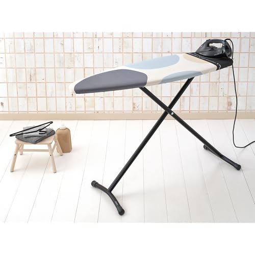 Brabantia Spring Bubbles Ironing Board 53" x 18" Extra Large, Adjustable Height, Heat-Resistant Parking Zone