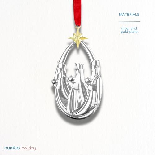 Nambé Wiseman Ornament – Silver & Gold Plate Christmas Decoration, Three Kings Story