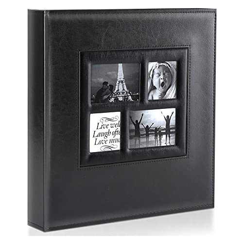 Large Leather Photo Album 4x6 500 Pockets - Horizontal & Vertical Display