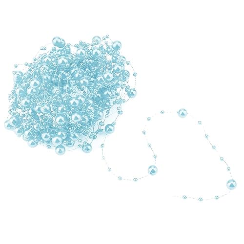 Beufee Blue Artificial Pearl String Beads Garland 10m Wedding Party Decor