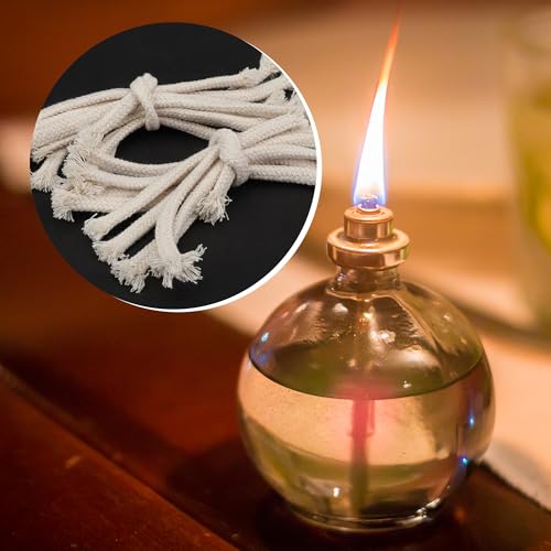 Round Cotton Oil Lamp Wicks - 20 PCS for Tiki Torches & Oil Lamps
