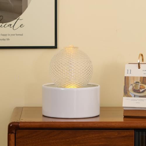 Modern Ceramic Tabletop Water Fountain for Home and Office Decor