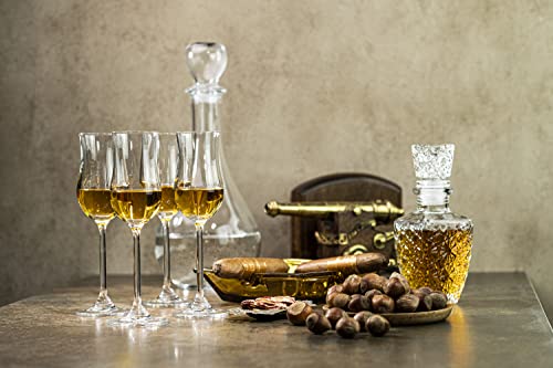 Set of 4 Crystal Cognac & Spirits Snifter Glasses - Elegant Tulip Design, 4 oz