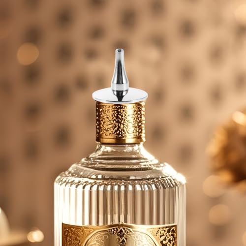 Hemobllo Silver Metal & Wood Pourer with Cork Stopper for Bottles