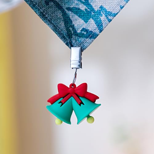 TwoFish Xmas Bell Resin Tablecloth Weights & Clips Set of 4 - Holiday Decor
