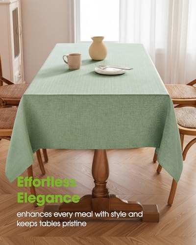 Sage Green Rectangle Tablecloth - 52 x 70 Inch Waterproof Table Cloth