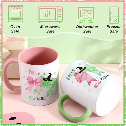 Didaey 12oz Pink & Green Princess Witch Mugs Set of 2 – Ceramic Drinkware