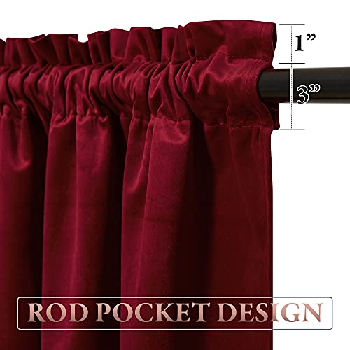 StangH Red Velvet Valances with Tassels 52x18 Inch, Pack of 2, Home Decor