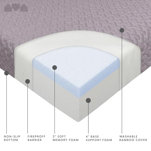 Full Size Memory Foam Futon Mattress - 6-Inch Thick with Washable Cover