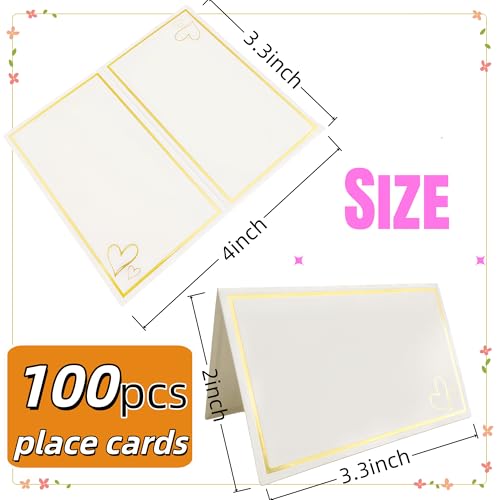 100 Elegant Gold Foil Place Cards | Printable Table Name Cards for Events