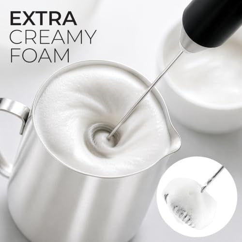 Handheld Electric Milk Frother Wand - Drink Mixer for Coffee & Matcha