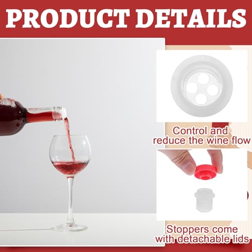 60 Pack Wine Pourer Spouts with Lids - Slow Flow, Drip-Free for Bottles