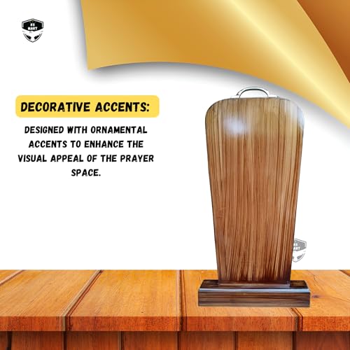 Prayer Barrier Namaz Sutra - Wooden Islamic Prayer Divider for Home Mosque Office - Multicolor Line, Simple Variation