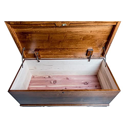 46-Inch Solid Wood Hope Chest with Waterfall Top and Cedar Bottom
