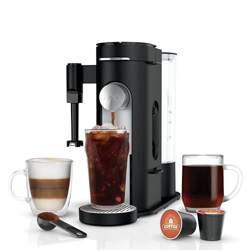 Single Serve Coffee Maker Combo for Pods and Grounds with Built-In Frother