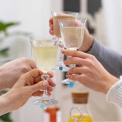 Ocean Wine Glass Charms Set - 24 PCS Stem & Champagne Glass Identifier Rings for Weddings & Parties
