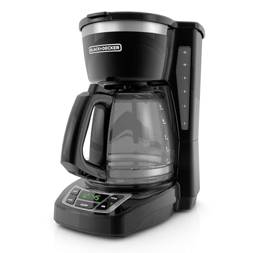 12-Cup Programmable Drip Coffee Maker with Glass Carafe & Auto Brew