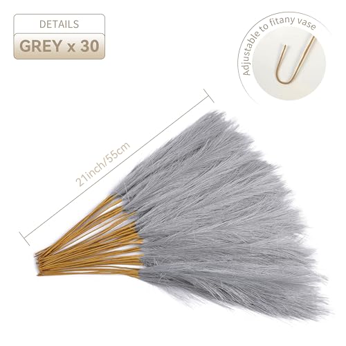 30-Piece Faux Pampas Grass Decor, 22-Inch Artificial Floral Stems