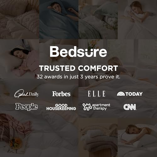 Bedsure White Queen Duvet Cover Set - 3 Piece Soft Microfiber Bedding