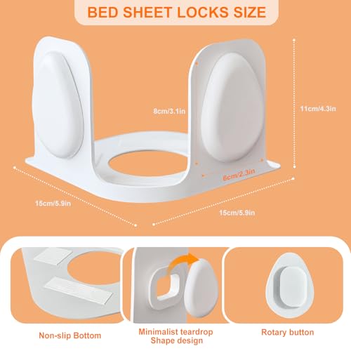 Fitted Bed Sheet Holders for Corners - 4 Pack Heavy-Duty Sheet Grippers