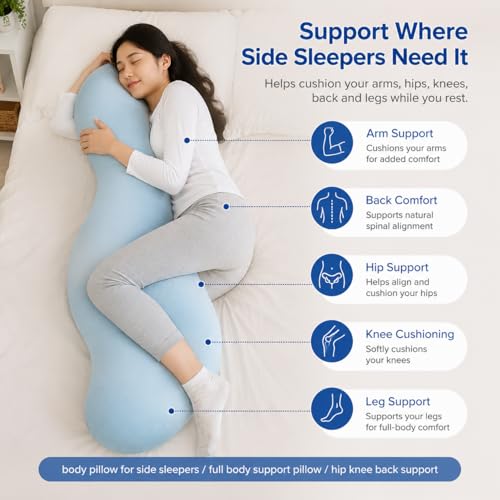 Pea Pod Body Pillow for Side Sleepers - Ergonomic Cooling Support