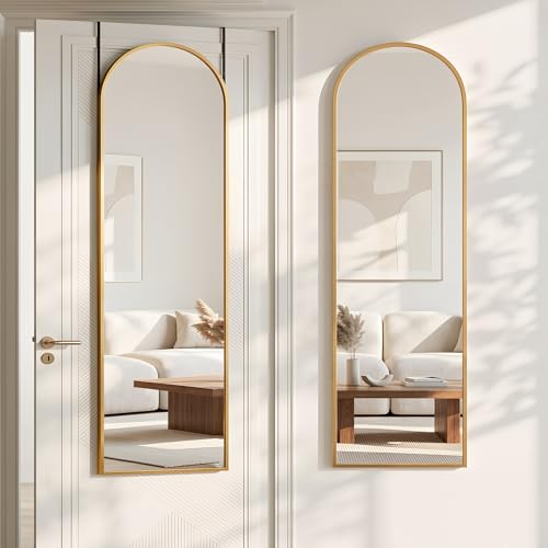 48" x 14" Full-Length Over-the-Door Mirror, Versatile Wall or Floor Mirror