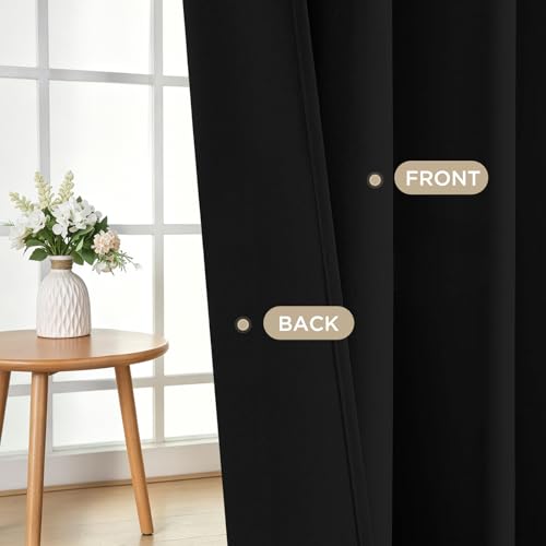 Blackout Curtains 96 Inch Long - Noise Reducing & Wrinkle-Free Drapes