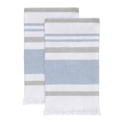 Clubhouse Blue Fingertip Towels Set of 2 - Soft Cotton Bathroom Decor