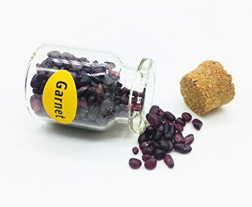 10-Piece Mini Glass Wishing Bottle Set with Assorted Tumbled Gemstone Chips