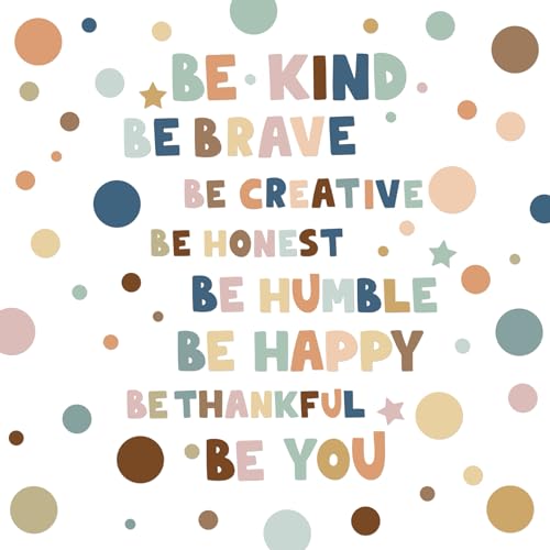 332 Pcs Boho Polka Dot Wall Decals with Inspirational Phrases for Kids Room