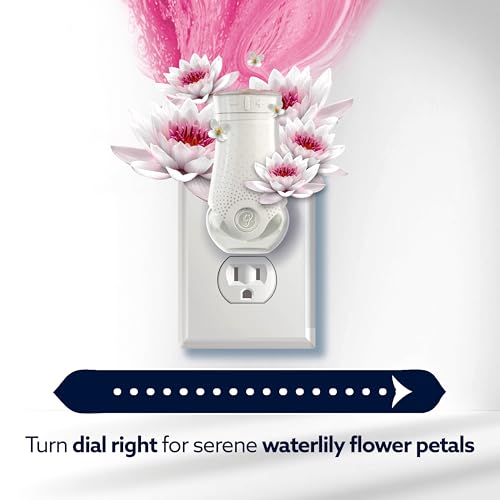 Plug-In Scented Oil Air Freshener Set with 2 Refills, Eucalyptus & Waterlily