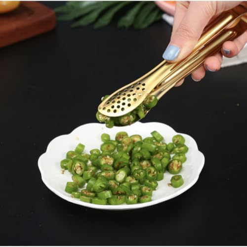 6 Pcs Stainless Steel Ice Tongs - Gold Mini Appetizer & Buffet Serving Clips