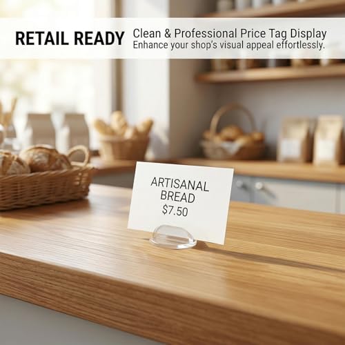 30 Pack Translucent Card Stands - Durable Acrylic Display Holders
