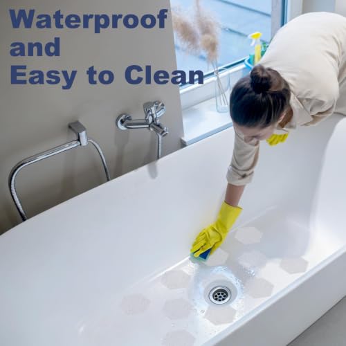 Anti-Slip Shower Stickers - 14 Pack Clear Hexagonal Bathtub Treads